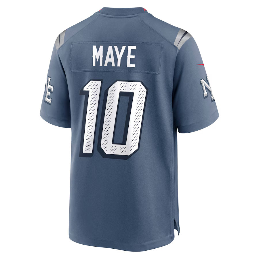 Kooe NE.Patriots #10 Drake Maye Player Storm Blue Rivalries Collection Game Stitched Jersey