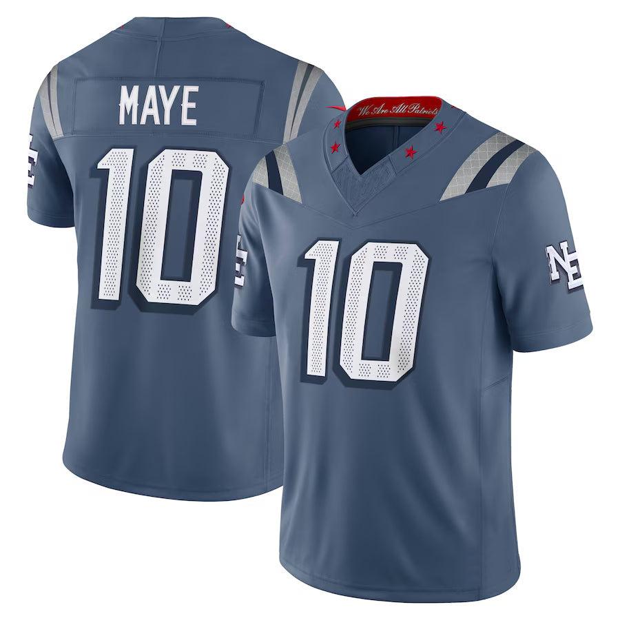 Kooe NE.Patriots #10 Drake Maye Player Storm Blue Rivalries Collection Limited Stitched Jerseys