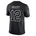 Kooe NE.Patriots #12 Tom Brady Player Black Reflective Limited Stitched Jerseys