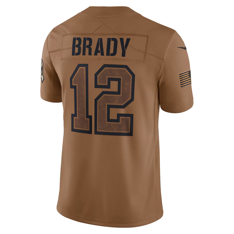 Kooe NE.Patriots #12 Tom Brady Player Brown Salute To Service Limited Stitched Jerseys