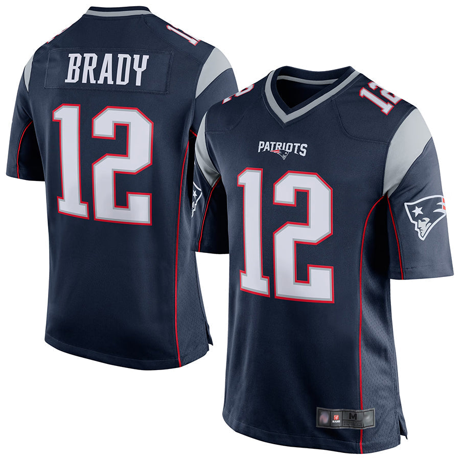 Kooe NE.Patriots #12 Tom Brady Player Navy Blue Game Stitched Jerseys