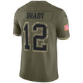 Kooe NE.Patriots #12 Tom Brady Player Olive Salute To Service Limited Stitched Jerseys