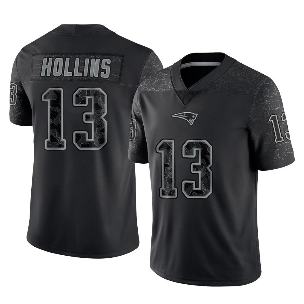 Kooe NE.Patriots #13 Mack Hollins Player Black Reflective LImited Home Game Stitched Jerseys