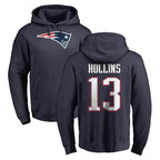 Kooe NE.Patriots #13 Mack Hollins Player Navy LOGO Pullover Hoodies Home Game Stitched Jerseys