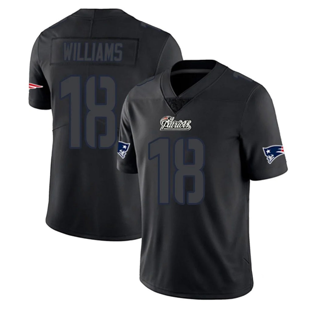 Kooe NE.Patriots #18 Kyle Williams Player Black Impact LImited Home Game Stitched Jerseys