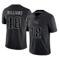 Kooe NE.Patriots #18 Kyle Williams Player Black Reflective LImited Home Game Stitched Jerseys