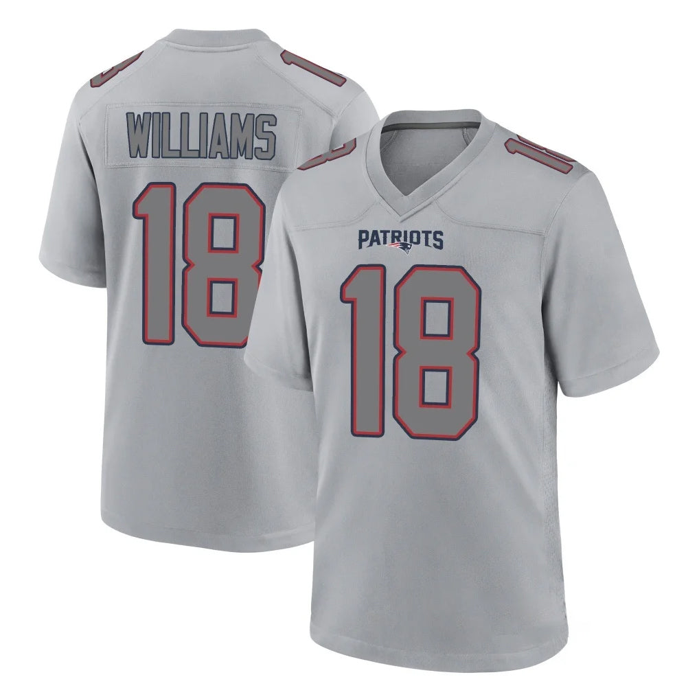 Kooe NE.Patriots #18 Kyle Williams Player Gray Fashion Limited Home Game Stitched Jerseys