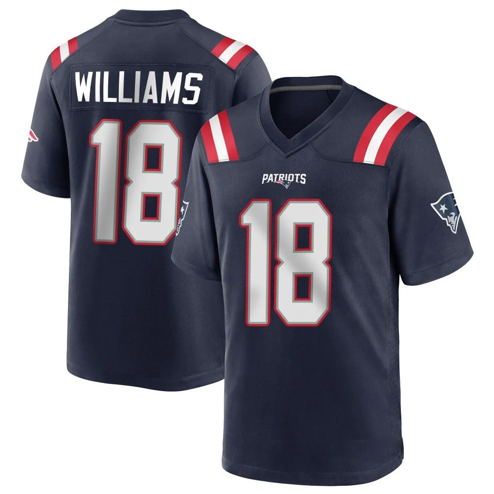 Kooe NE.Patriots #18 Kyle Williams Player Navy Home Game Stitched Jerseys