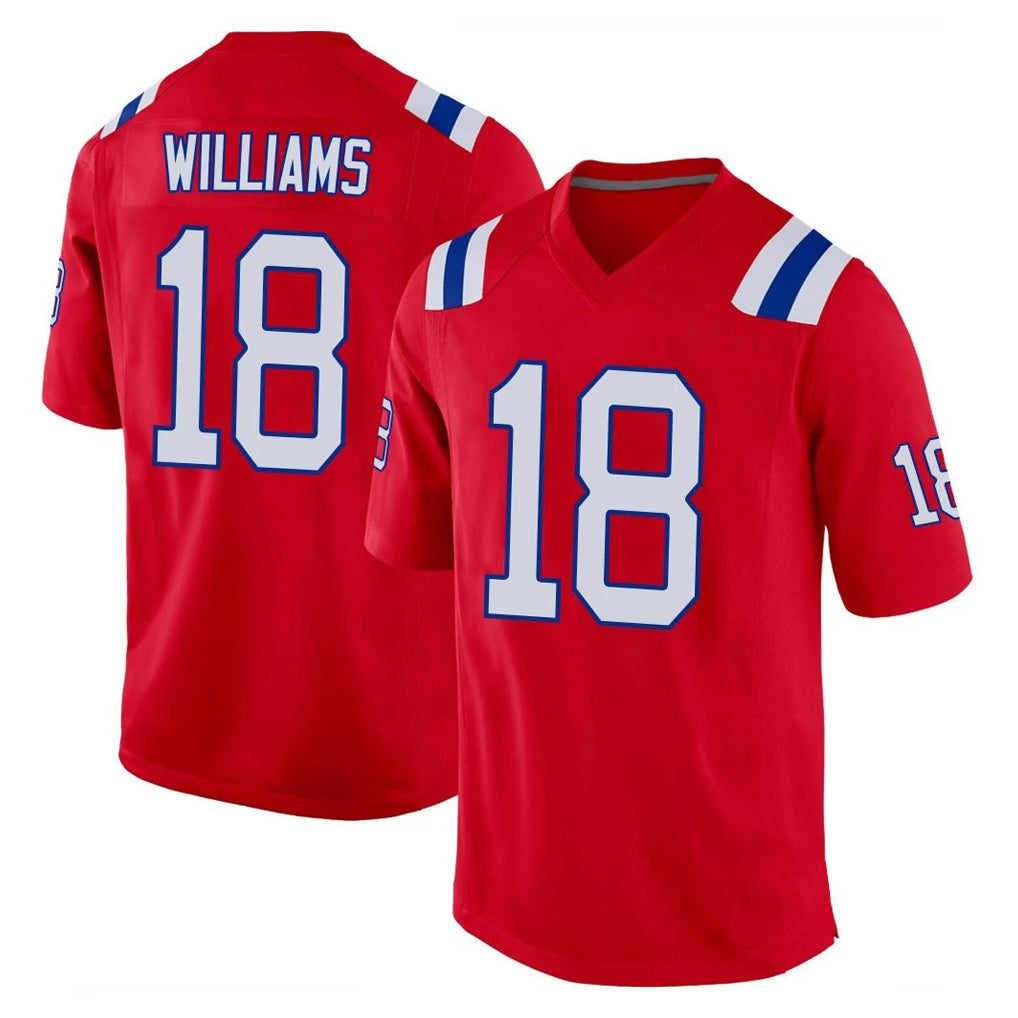 Kooe NE.Patriots #18 Kyle Williams Player Red Home Game Stitched Jerseys