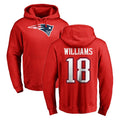 Kooe NE.Patriots #18 Kyle Williams Player Red LOGO Pullover Hoodies Home Game Stitched Jerseys