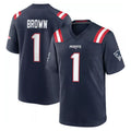 Kooe NE.Patriots #1 A.J. Brown Player Navy Home Game Stitched Jerseys