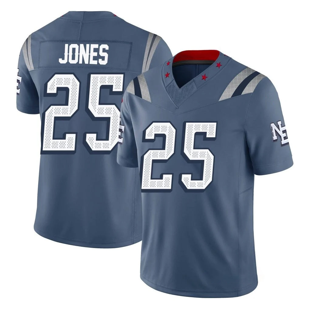 Kooe NE.Patriots #25 Marcus Jones Player Blue Limited Rivalries Collection Home Game Stitched Jerseys