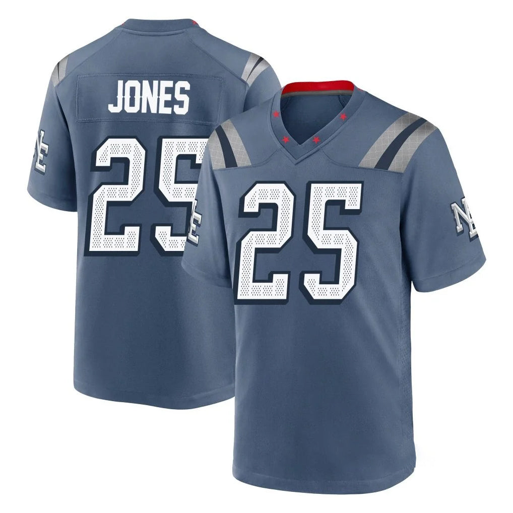 Kooe NE.Patriots #25 Marcus Jones Player Blue Rivalries Collection Home Game Stitched Jerseys