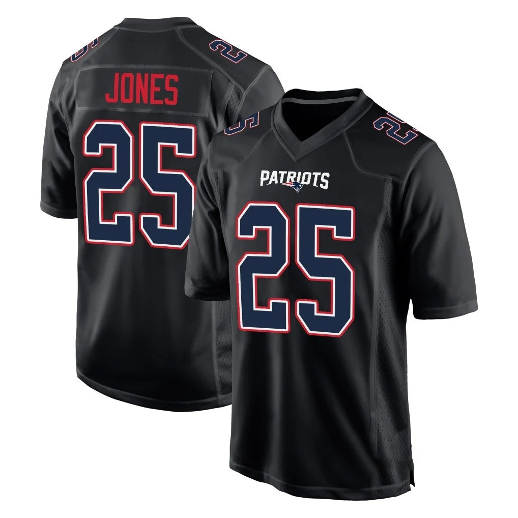 Kooe NE.Patriots #25 Marcus Jones Player Carbon Fashion Limited Home Game Stitched Jerseys