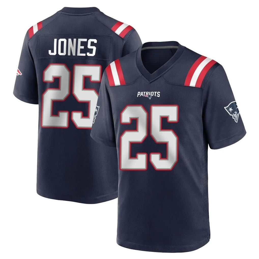Kooe NE.Patriots #25 Marcus Jones Player Navy Home Game Stitched Jerseys