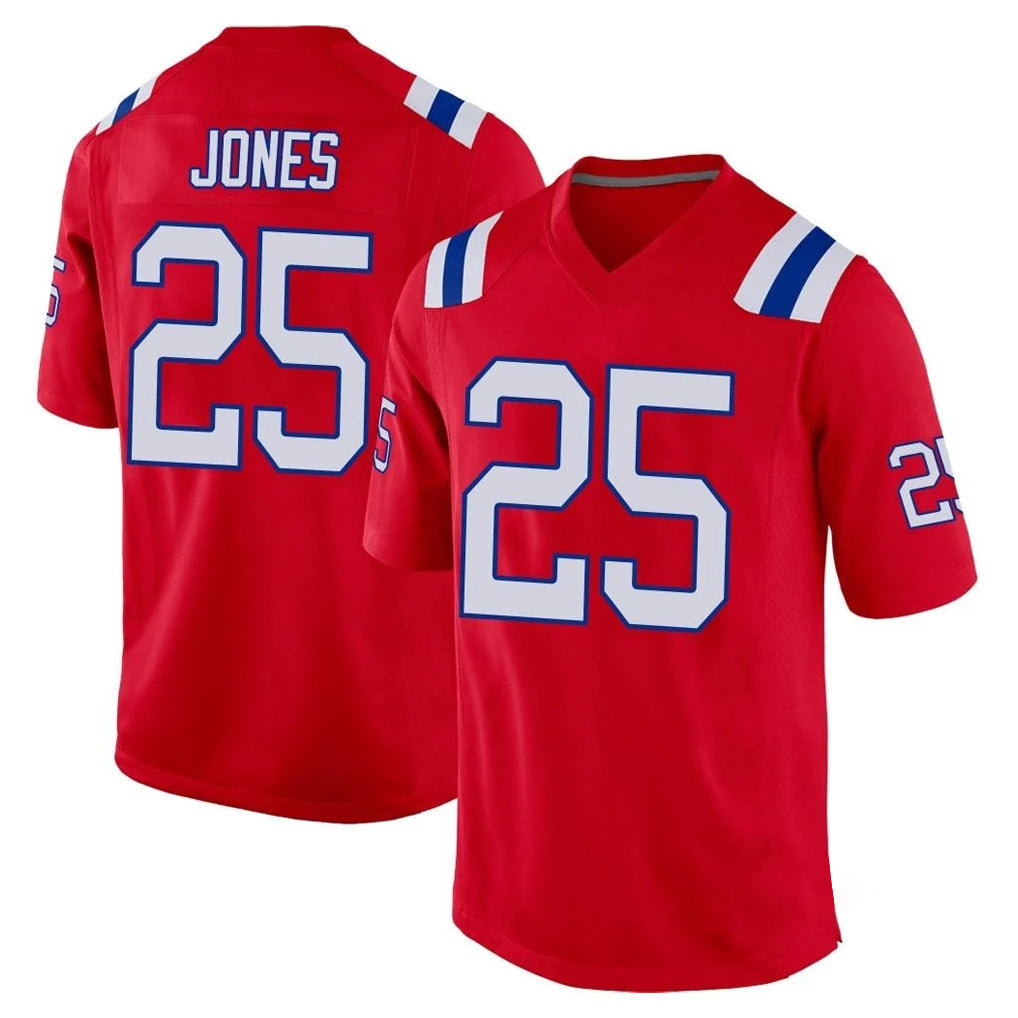 Kooe NE.Patriots #25 Marcus Jones Player Red Home Game Stitched Jerseys