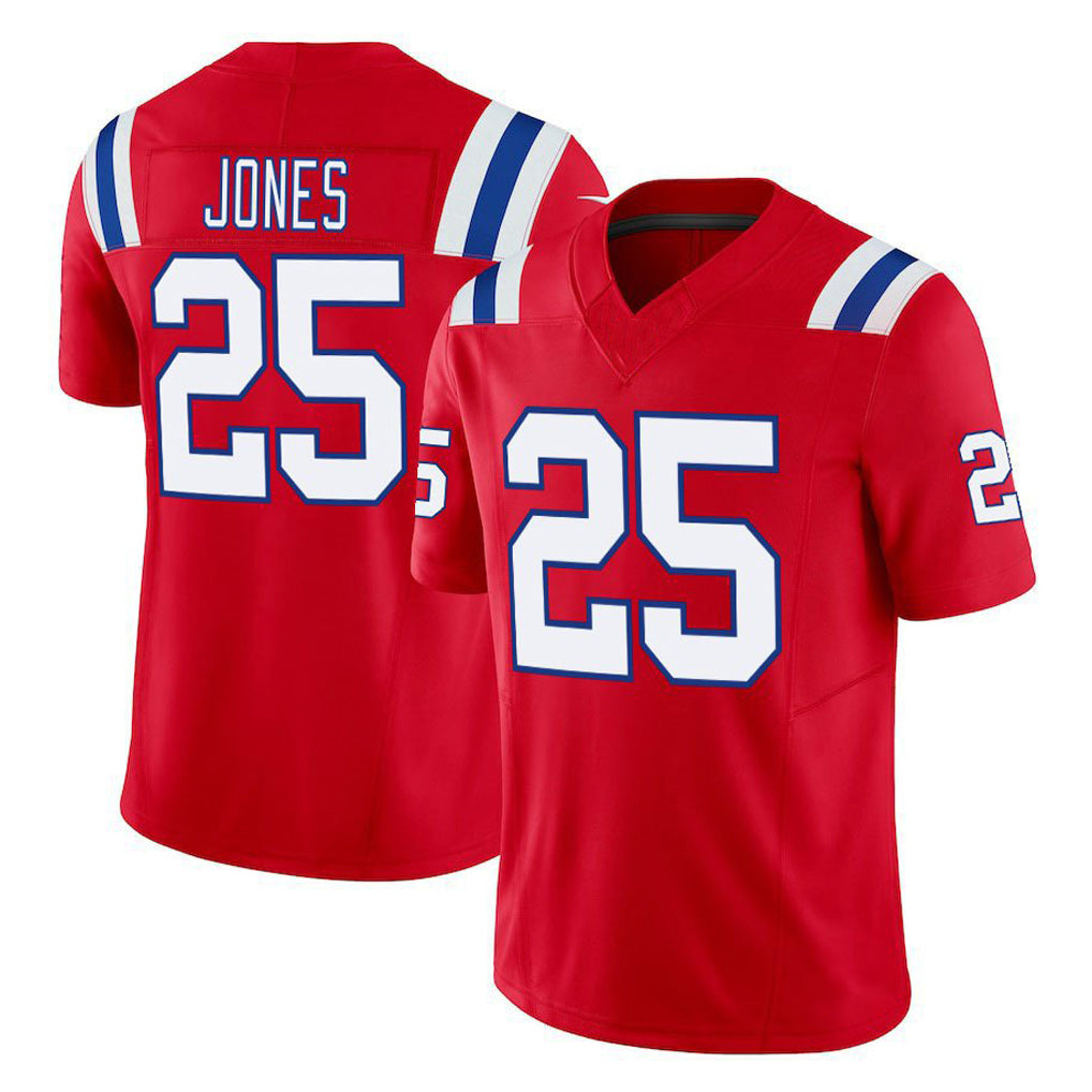 Kooe NE.Patriots #25 Marcus Jones Player Red Limited Vapor F.U.S.E. Home Game Stitched Jerseys