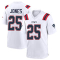 Kooe NE.Patriots #25 Marcus Jones Player White Home Game Stitched Jerseys