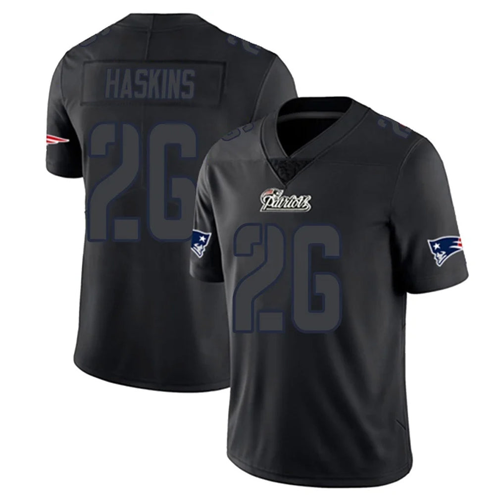 Kooe NE.Patriots #26 Hassan Haskins Player Black Impact LImited Home Game Stitched Jerseys