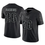 Kooe NE.Patriots #26 Hassan Haskins Player Black Reflective LImited Home Game Stitched Jerseys