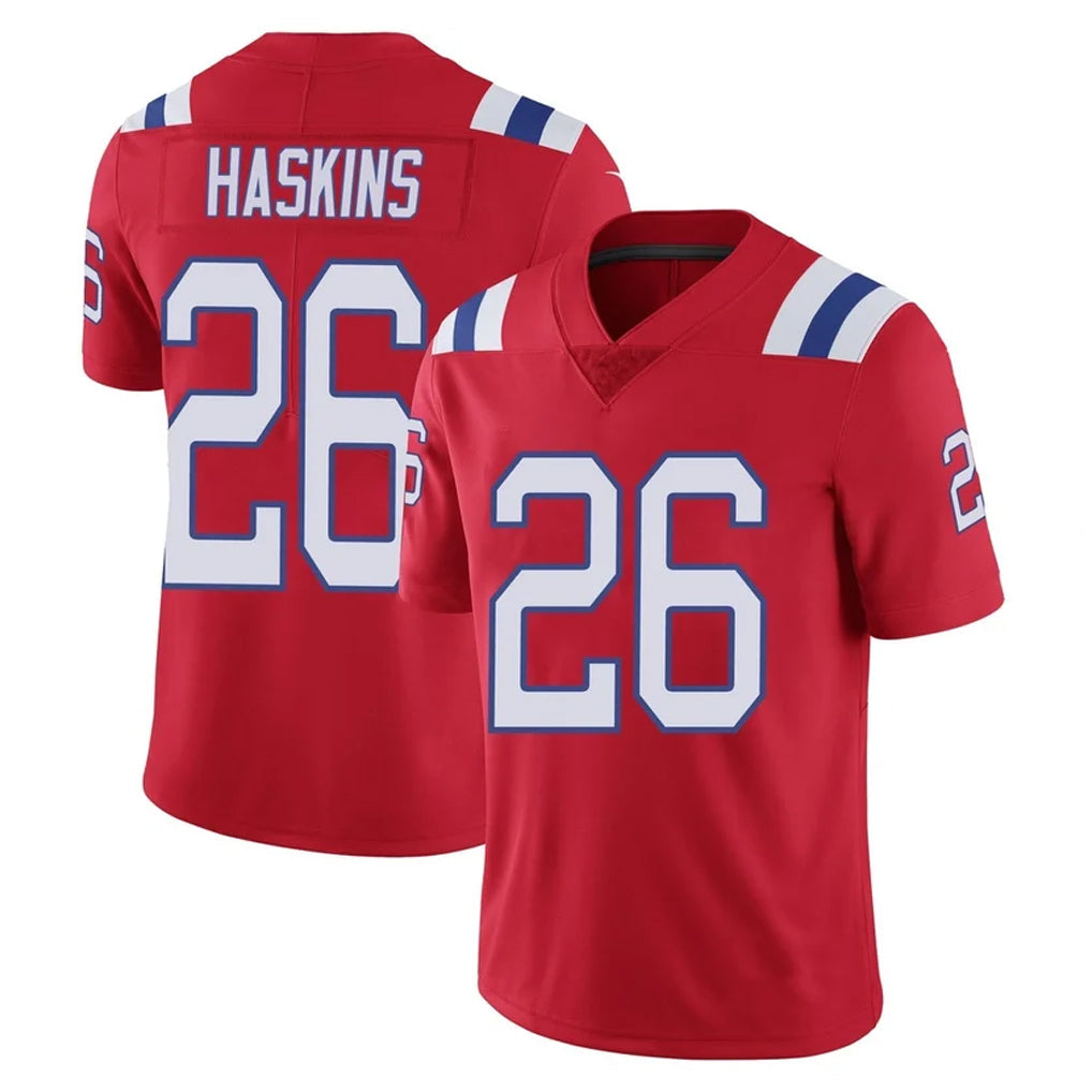 Kooe NE.Patriots #26 Hassan Haskins Player Red Vapor Untouchable Home Game Stitched Jerseys