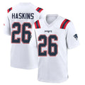 Kooe NE.Patriots #26 Hassan Haskins Player White Home Game Stitched Jerseys