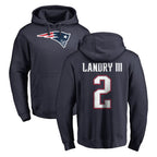 Kooe NE.Patriots #2 Harold Landry III Player Navy LOGO Pullover Hoodies Home Game Stitched Jerseys