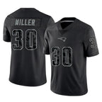 Kooe NE.Patriots #30 Jam Miller Player Black Reflective LImited Home Game Stitched Jerseys