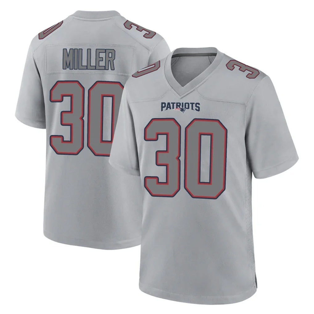 Kooe NE.Patriots #30 Jam Miller Player Gray Fashion Limited Home Game Stitched Jerseys