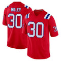 Kooe NE.Patriots #30 Jam Miller Player Red Home Game Stitched Jerseys
