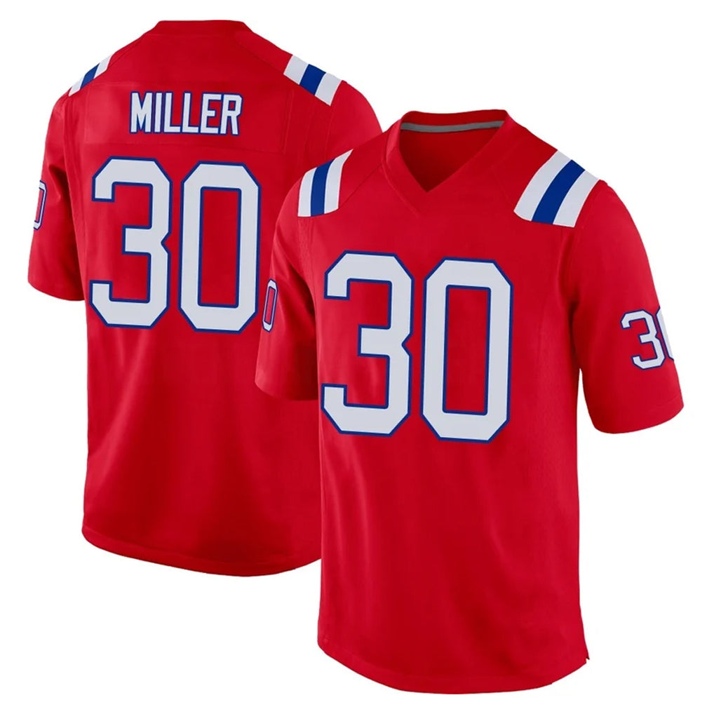 Kooe NE.Patriots #30 Jam Miller Player Red Home Game Stitched Jerseys
