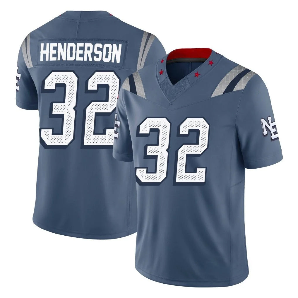 Kooe NE.Patriots #32 TreVeyon Henderson Player Blue Limited Rivalries Collection Home Game Stitched Jerseys