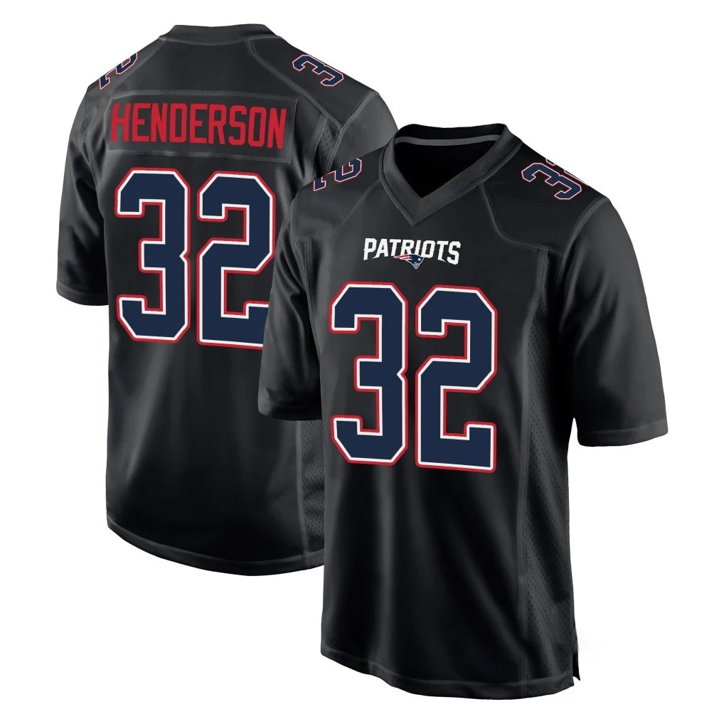 Kooe NE.Patriots #32 TreVeyon Henderson Player Carbon Fashion Limited Home Game Stitched Jerseys