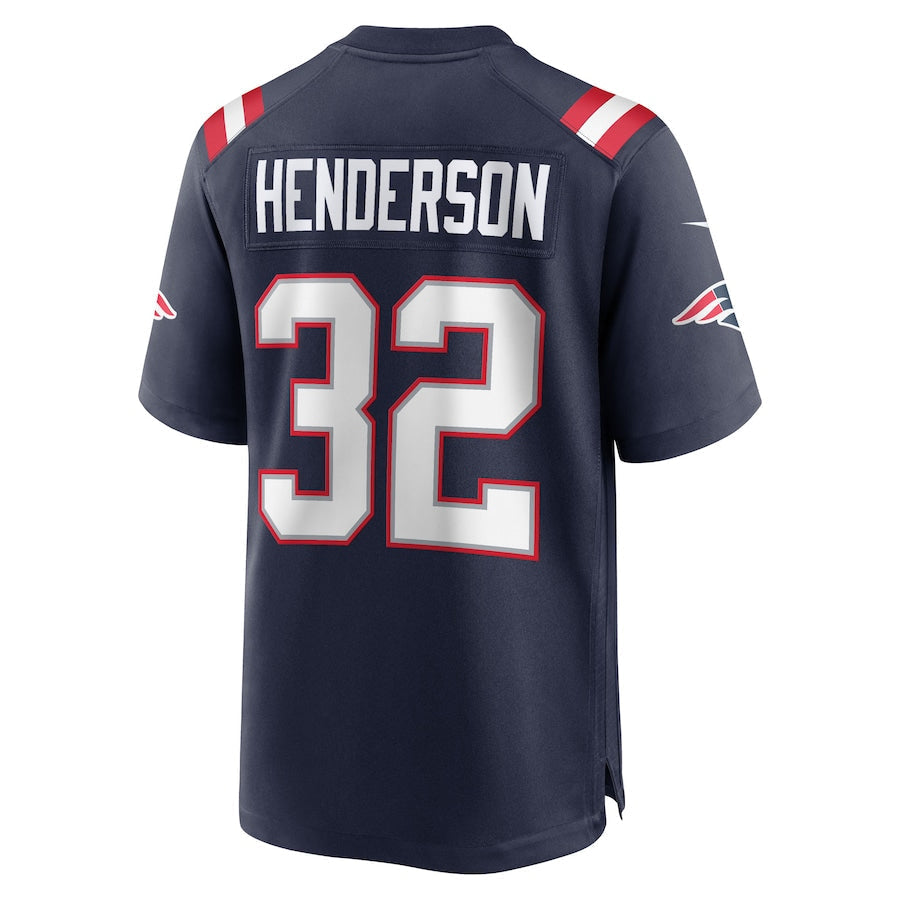 Kooe NE.Patriots #32 TreVeyon Henderson Player Navy Home Game Stitched Jerseys
