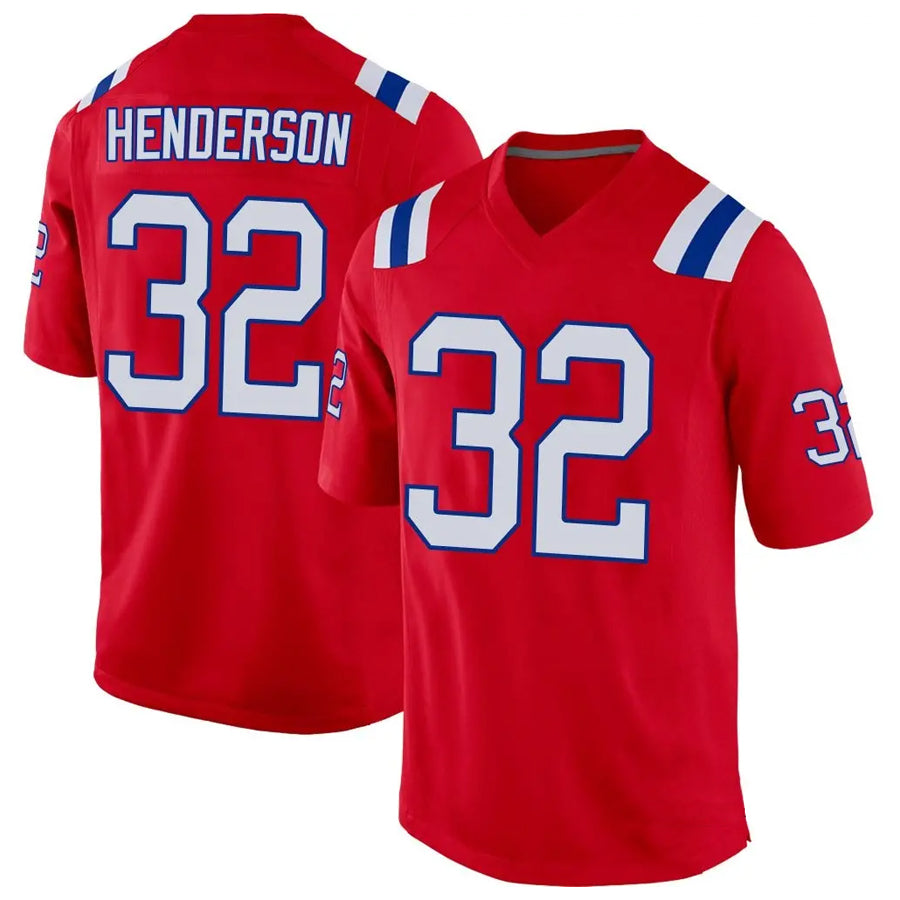 Kooe NE.Patriots #32 TreVeyon Henderson Player Red Home Game Stitched Jerseys