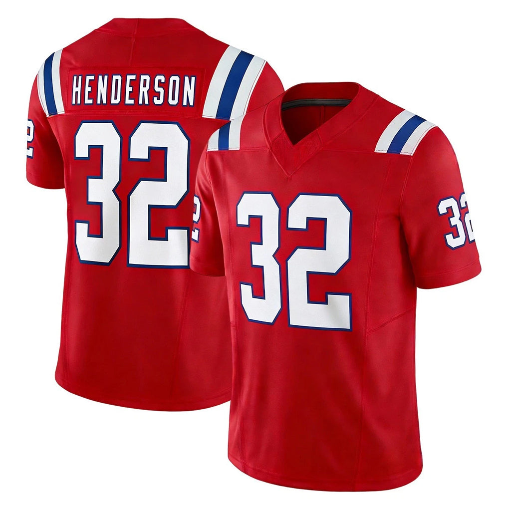 Kooe NE.Patriots #32 TreVeyon Henderson Player Red Limited Vapor F.U.S.E. Home Game Stitched Jerseys