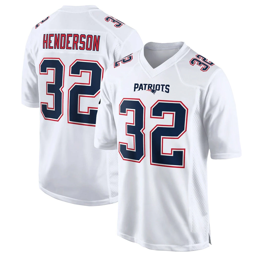 Kooe NE.Patriots #32 TreVeyon Henderson Player White Fashion Limited Home Game Stitched Jerseys