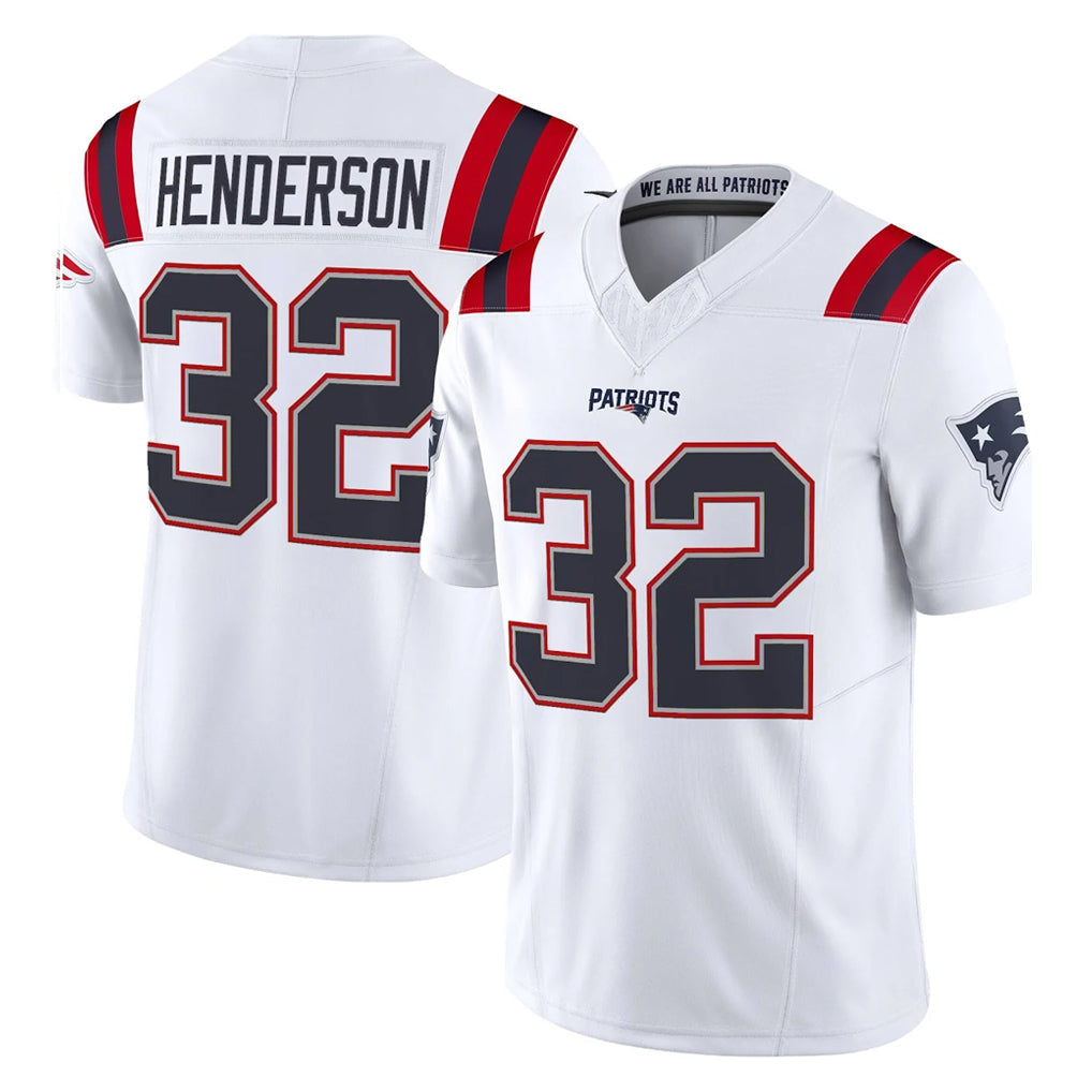 Kooe NE.Patriots #32 TreVeyon Henderson Player White Limited Vapor F.U.S.E. Home Game Stitched Jerseys
