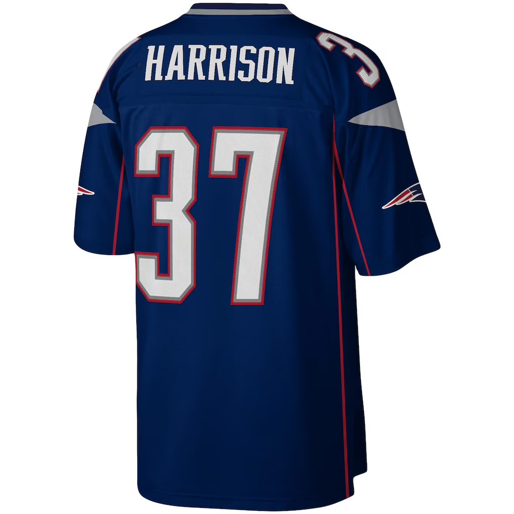 Kooe NE.Patriots #37 Rodney Harrison Mitchell & Ness Navy Legacy Replica Jersey Stitched Puhic