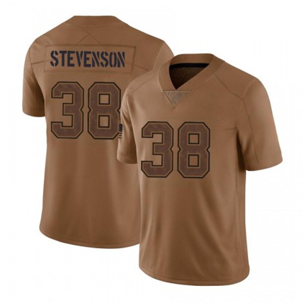 Kooe NE.Patriots #38 Rhamondre Stevenson Player Brown Salute To Service Limited Stitched Jerseys