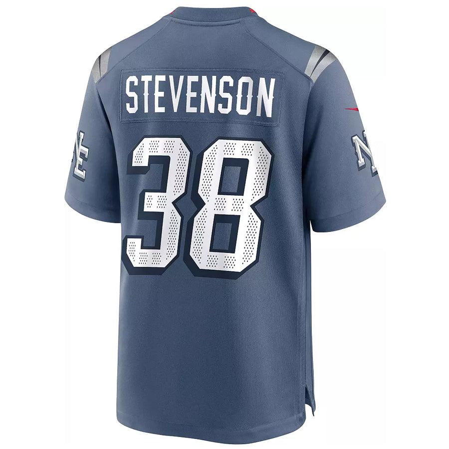 Kooe NE.Patriots #38 Rhamondre Stevenson Player Storm Blue Rivalries Collection Game Stitched Jerseys