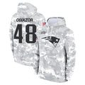 Kooe NE.Patriots #48 Namdi Obiazor Player Arctic Camo Salute to Service Pullover Hoodies Limited Game Stitched Jerseys