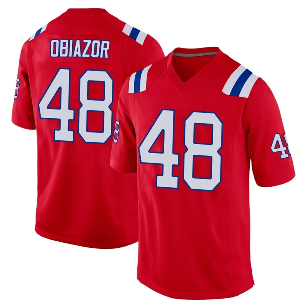 Kooe NE.Patriots #48 Namdi Obiazor Player Red Home Game Stitched Jerseys