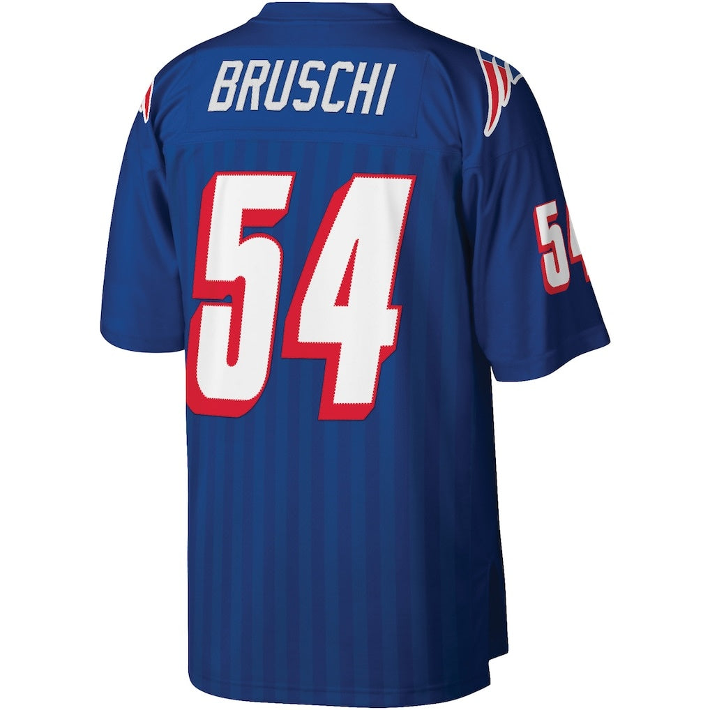 Kooe NE.Patriots #54 Tedy Bruschi Mitchell & Ness Royal Legacy Replica Stitched Jerseys