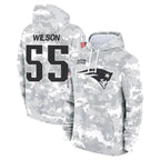 Kooe NE.Patriots #55 Jared Wilson Player Arctic Camo Salute to Service Pullover Hoodies Limited Game Stitched Jerseys