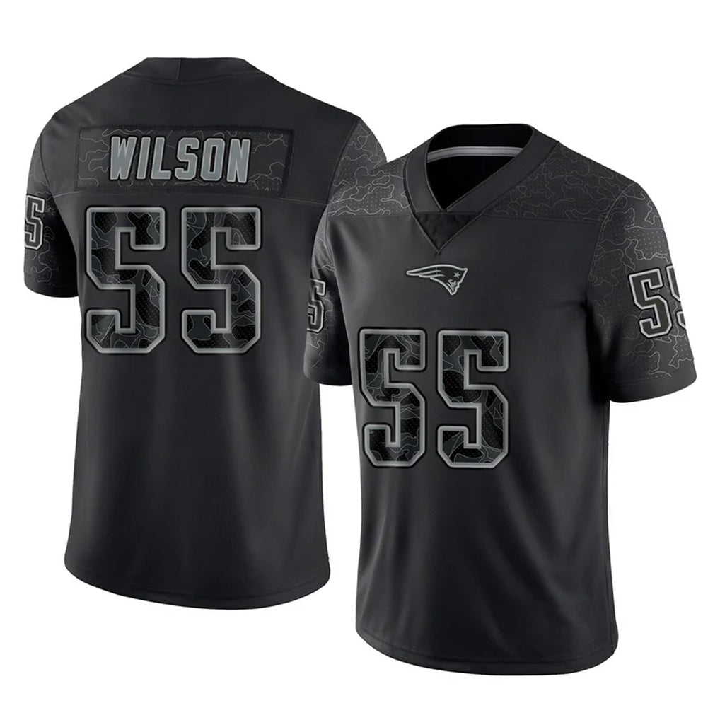 Kooe NE.Patriots #55 Jared Wilson Player Black Reflective LImited Home Game Stitched Jerseys