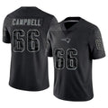 Kooe NE.Patriots #66 Will Campbell Player Black Reflective Limited Stitched Jerseys