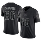 Kooe NE.Patriots #66 Will Campbell Player Black Reflective Limited Stitched Jerseys