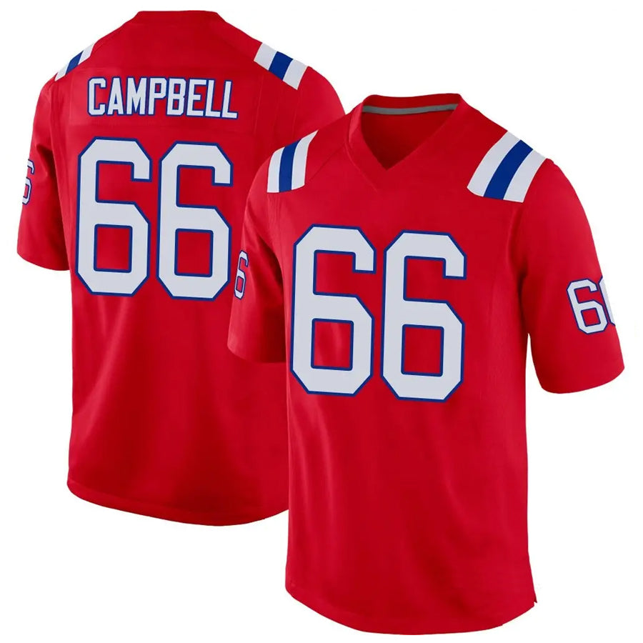 Kooe NE.Patriots #66 Will Campbell Player Red Home Game Stitched Jerseys