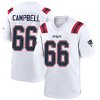 Kooe NE.Patriots #66 Will Campbell Player White Home Game Stitched Jerseys